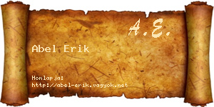 Abel Erik névjegykártya